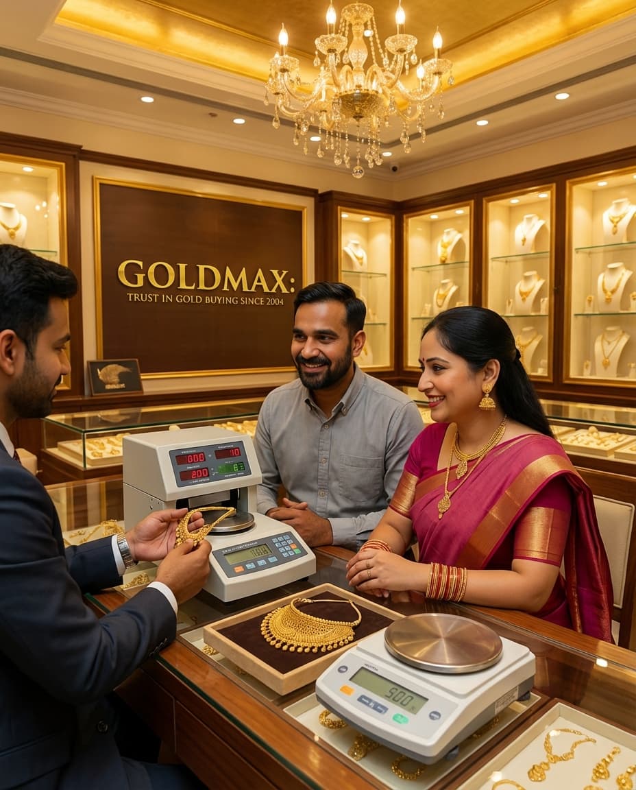 GoldMax Chennai – XRF testing gold purity before selling for cash in Chennai